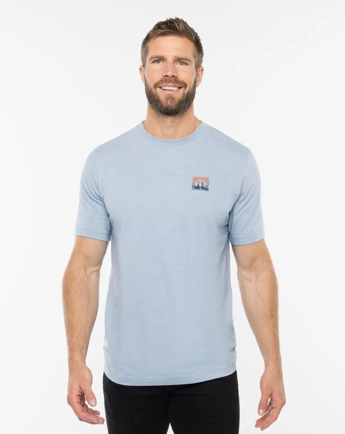 Men Tees TravisMathew PERSONAL LETTER TEE Heather Ash Blue