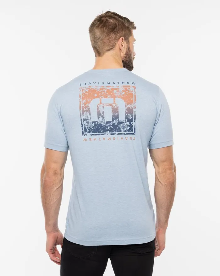 Men Tees TravisMathew PERSONAL LETTER TEE Heather Ash Blue Men Tees TravisMathew PERSONAL LETTER TEE Heather Ash Blue