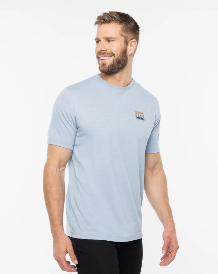 Men Tees TravisMathew PERSONAL LETTER TEE Heather Ash Blue Men Tees TravisMathew PERSONAL LETTER TEE Heather Ash Blue