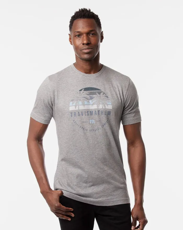 Men Tees TravisMathew PIECE OF CAKE Heather Grey