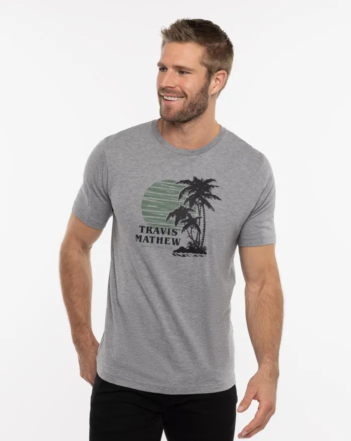 Men Tees TravisMathew POR FAVOR TEE Heather Grey