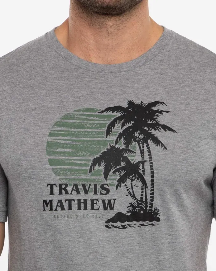 Men Tees TravisMathew POR FAVOR TEE Heather Grey Men Tees TravisMathew POR FAVOR TEE Heather Grey