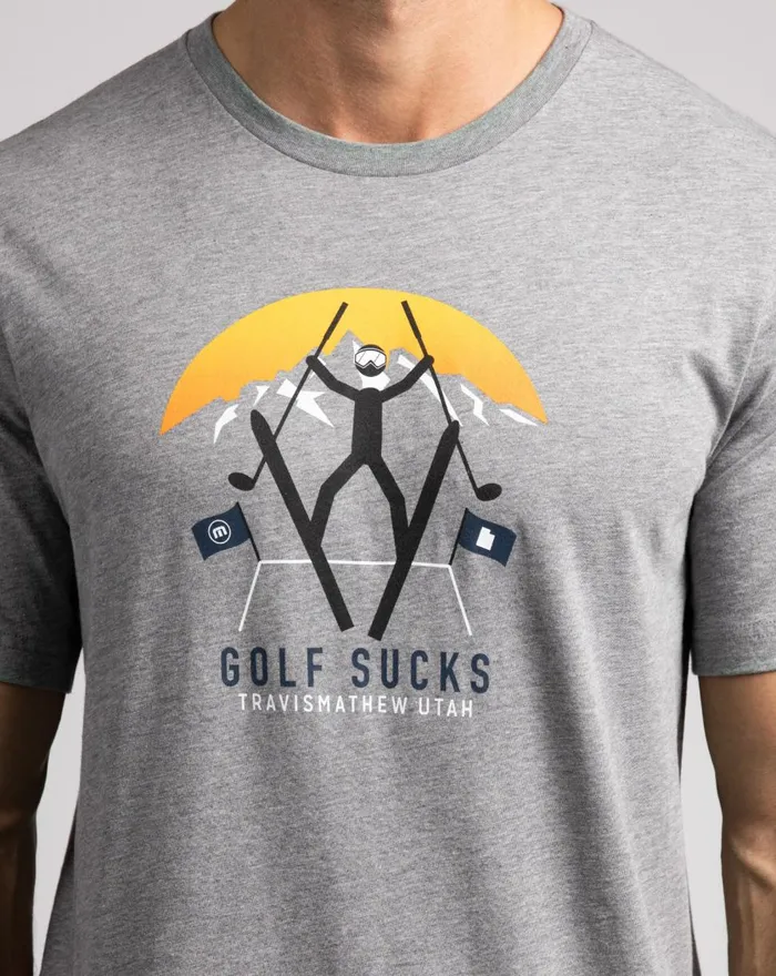 Men Tees TravisMathew POWDER MOUNTAIN TEE Heather Grey