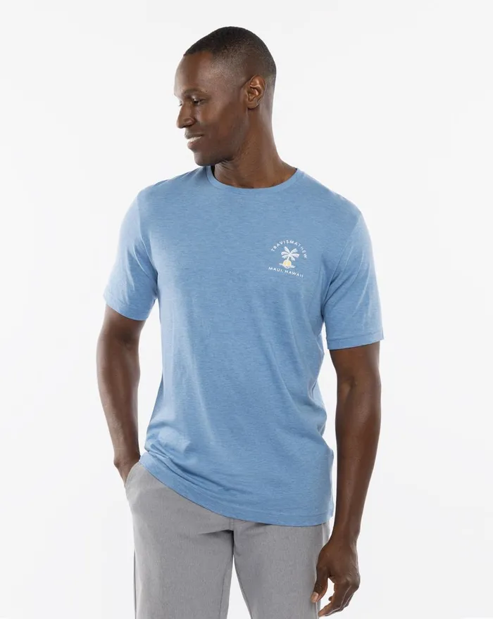 Men Tees TravisMathew PRIVATE AIR TEE Heather Blue