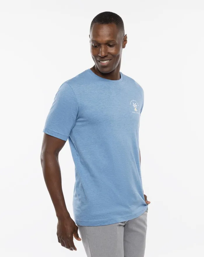 Men Tees TravisMathew PRIVATE AIR TEE Heather Blue