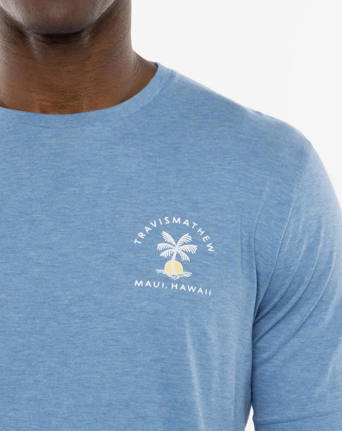 Men Tees TravisMathew PRIVATE AIR TEE Heather Blue