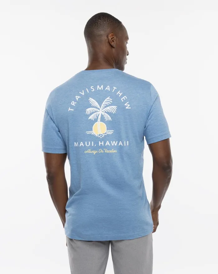 Men Tees TravisMathew PRIVATE AIR TEE Heather Blue