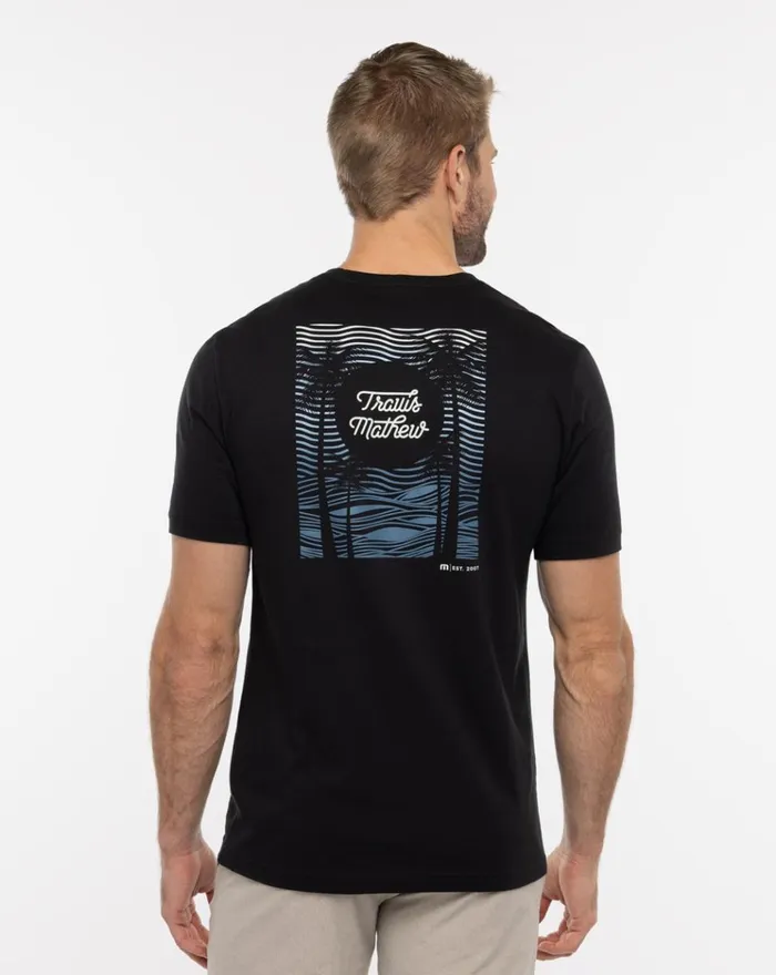 Men Tees TravisMathew PROBLEM FREE TEE Black Men Tees TravisMathew PROBLEM FREE TEE Black