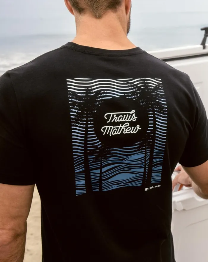 Men Tees TravisMathew PROBLEM FREE TEE Black Men Tees TravisMathew PROBLEM FREE TEE Black