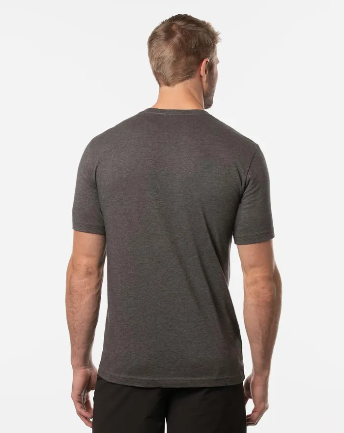 Men Tees TravisMathew RACE YOU TEE Heather Grey Pinstripe