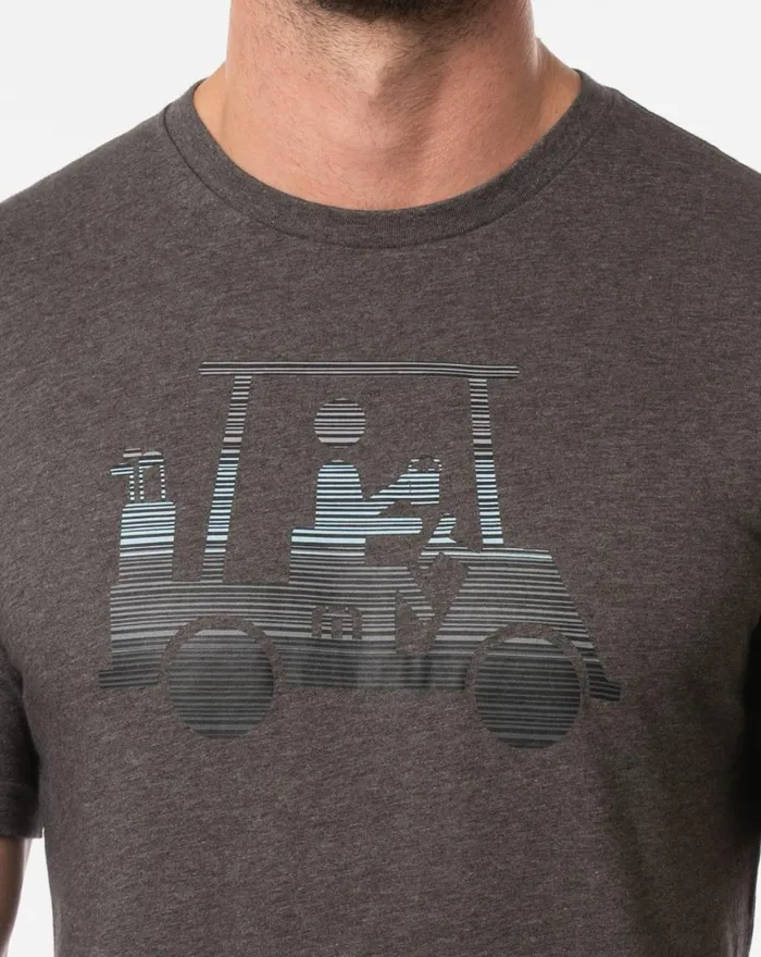 Men Tees TravisMathew RACE YOU TEE Heather Grey Pinstripe
