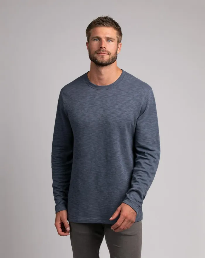 Men Tees TravisMathew RENNER LONG SLEEVE TEE Vintage Indigomood