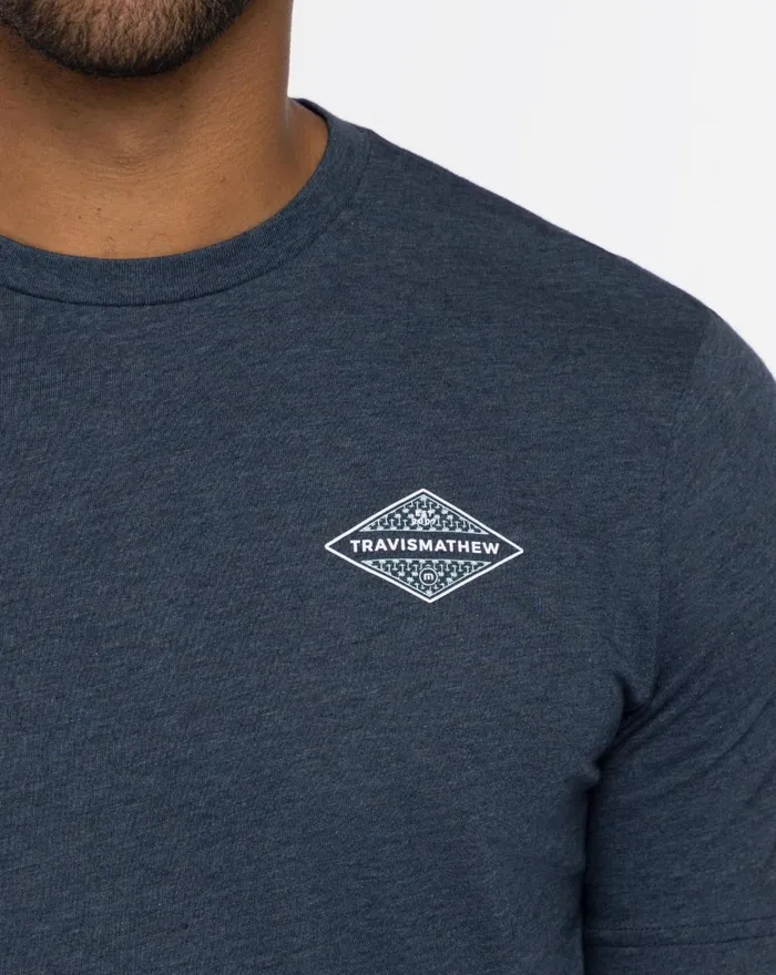 Men Tees TravisMathew REPOSADO TEE Heather Peacoat Men Tees TravisMathew REPOSADO TEE Heather Peacoat