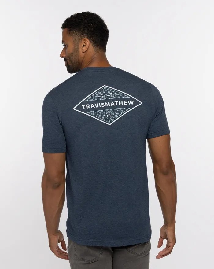 Men Tees TravisMathew REPOSADO TEE Heather Peacoat Men Tees TravisMathew REPOSADO TEE Heather Peacoat
