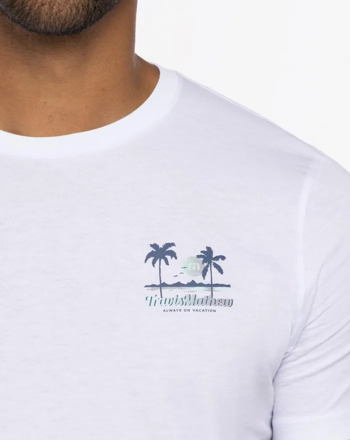 Men Tees TravisMathew RESORT LIFE TEE White Men Tees TravisMathew RESORT LIFE TEE White