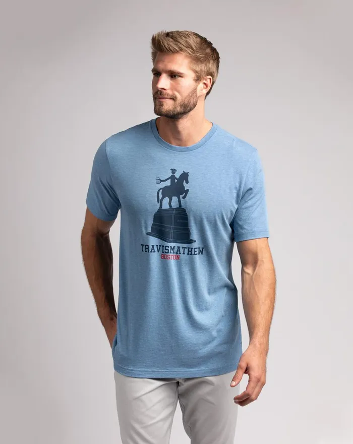 Men Tees TravisMathew REVERE REVERE TEE Heather Blue