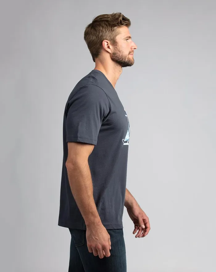 Men Tees TravisMathew ROCKIES ROAD TEE Blue Nights