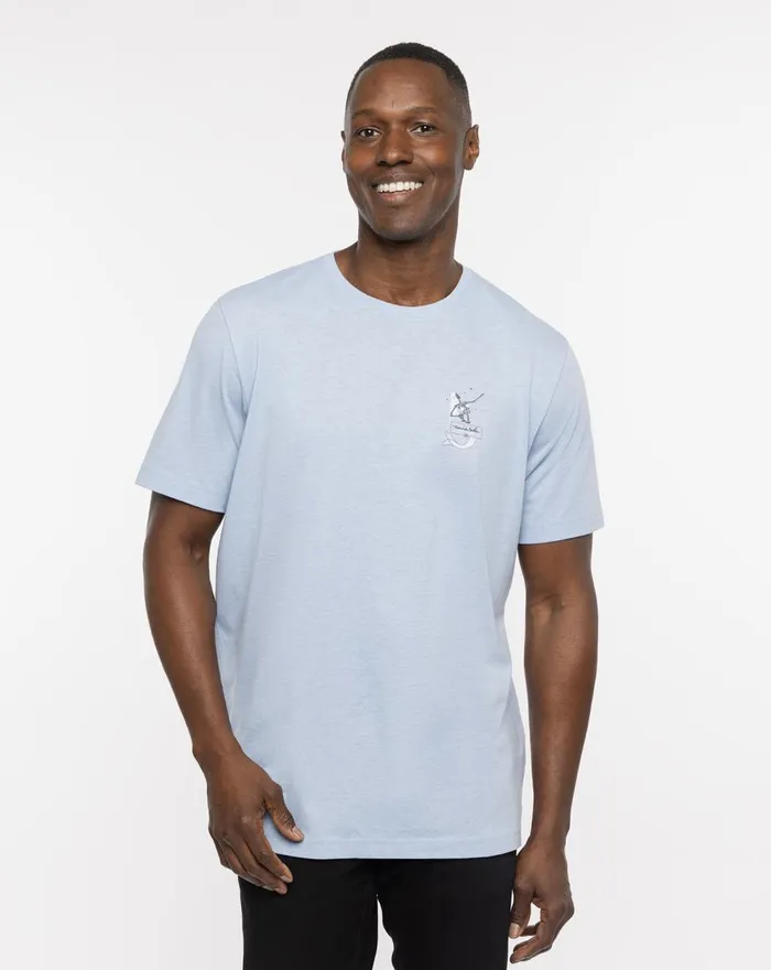 Men Tees TravisMathew SALTY TEE Heather Bel Air Blue