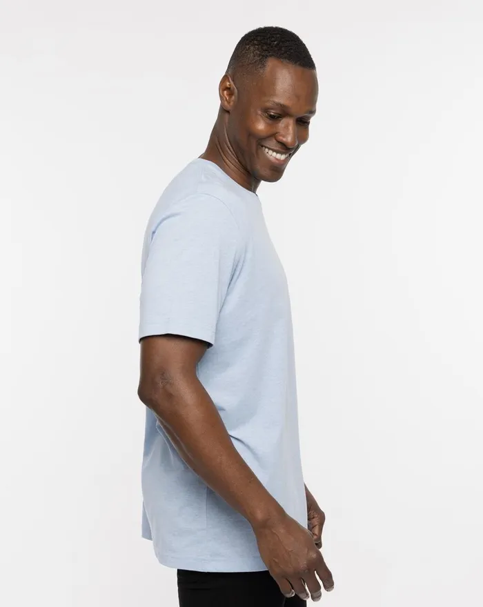 Men Tees TravisMathew SALTY TEE Heather Bel Air Blue Men Tees TravisMathew SALTY TEE Heather Bel Air Blue