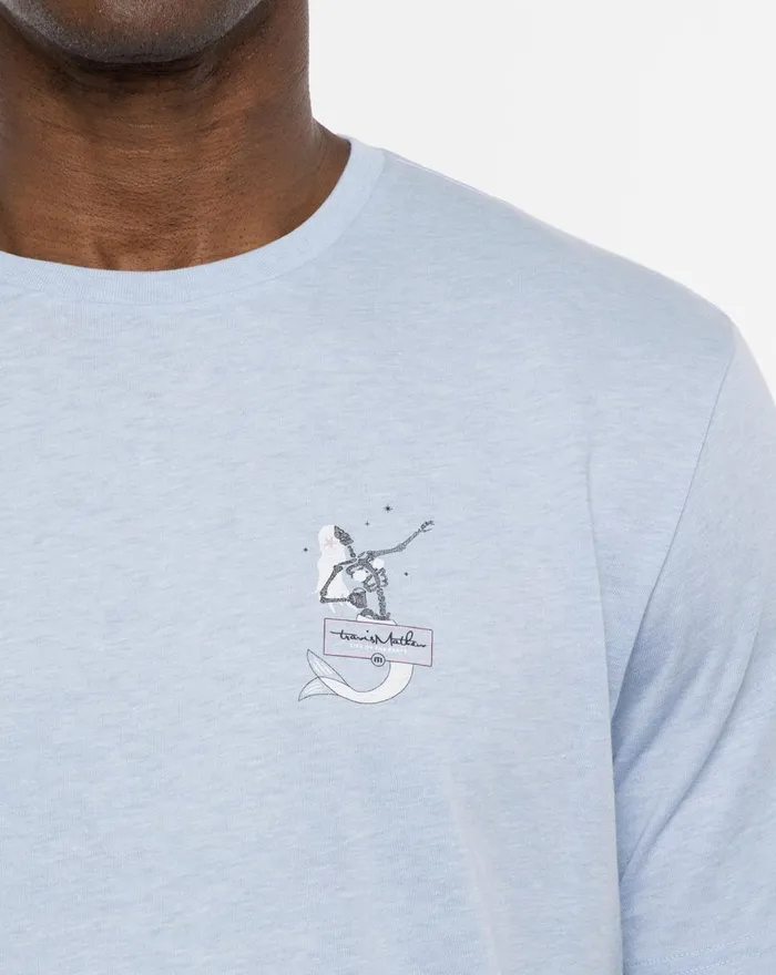 Men Tees TravisMathew SALTY TEE Heather Bel Air Blue Men Tees TravisMathew SALTY TEE Heather Bel Air Blue