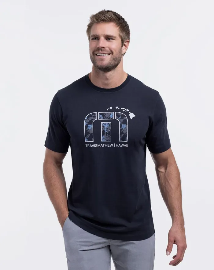 Men Tees TravisMathew SATELLITE PHOTO TEE Black