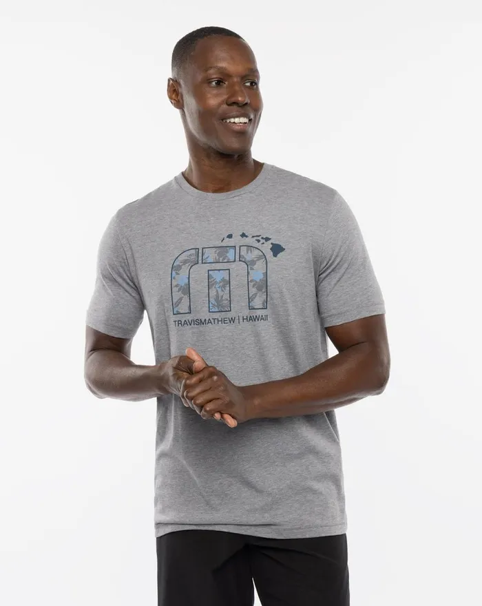 Men Tees TravisMathew SATELLITE PHOTO TEE Heather Grey