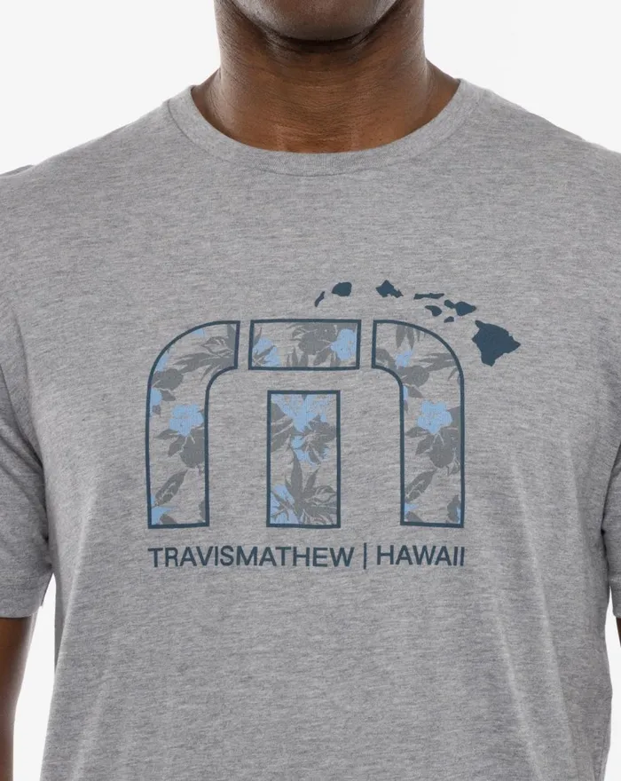 Men Tees TravisMathew SATELLITE PHOTO TEE Heather Grey Men Tees TravisMathew SATELLITE PHOTO TEE Heather Grey