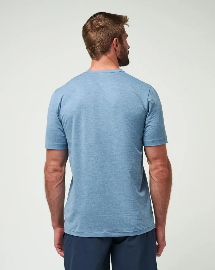 Men Tees TravisMathew SCENIC VISTA ACTIVE TEE Heather Copen Blue