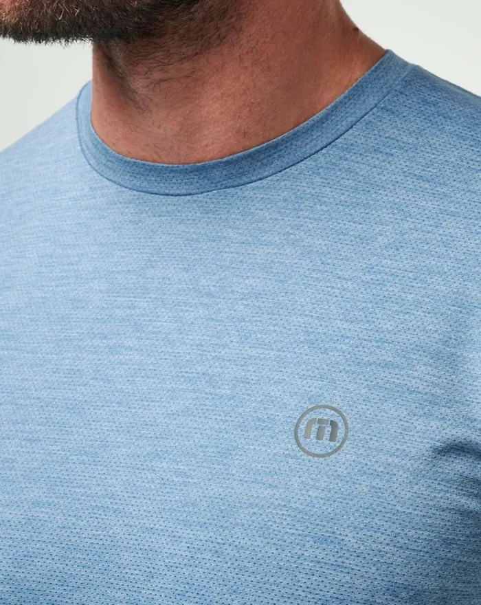 Men Tees TravisMathew SCENIC VISTA ACTIVE TEE Heather Copen Blue