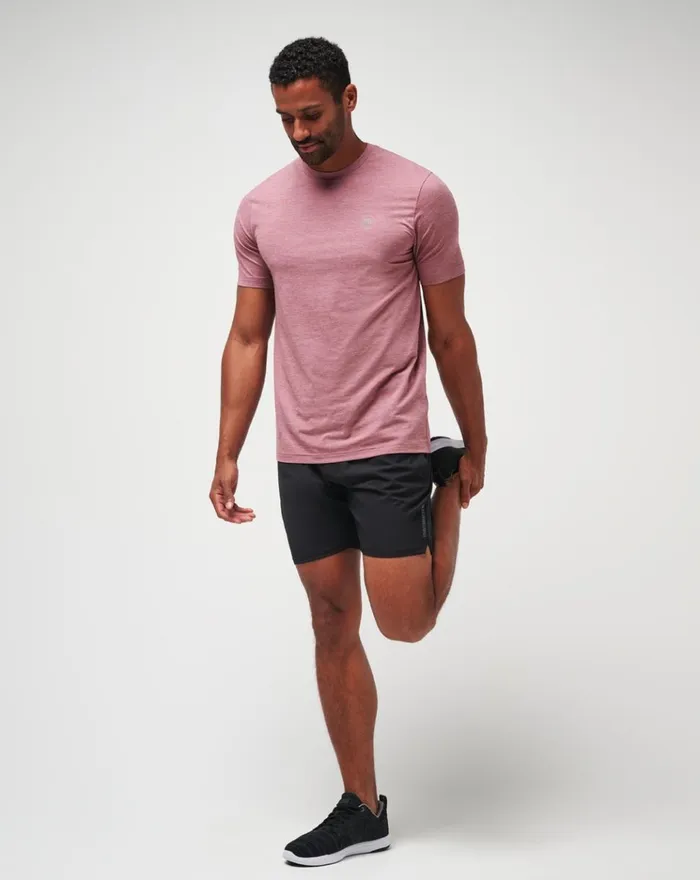 Men Tees TravisMathew SCENIC VISTA ACTIVE TEE Heather Roan Rouge