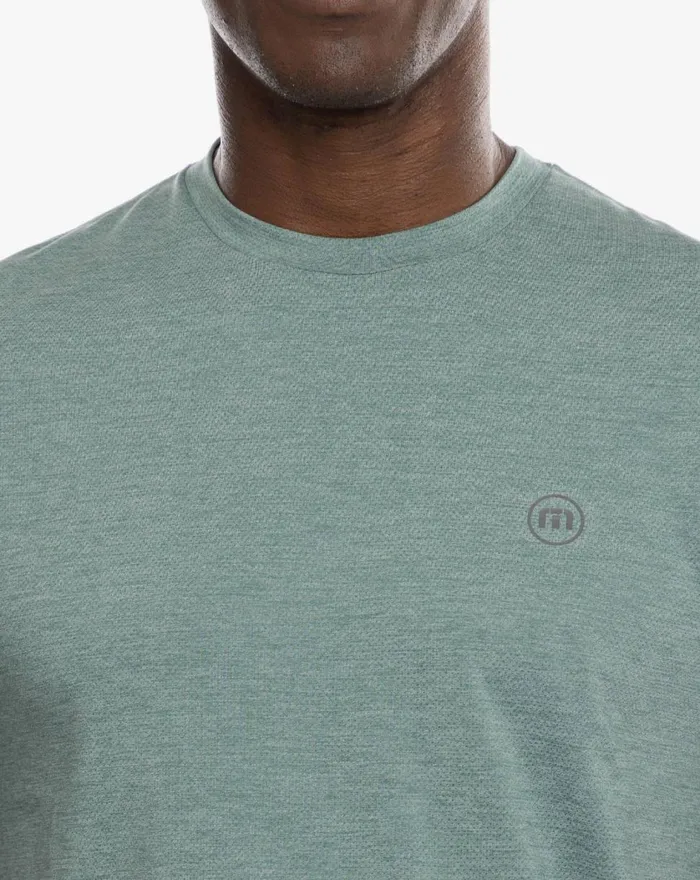 Men Tees TravisMathew SCENIC VISTA ACTIVE TEE Heather Silver Pine