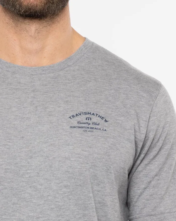 Men Tees TravisMathew SEEING DOUBLE TEE Heather Grey Men Tees TravisMathew SEEING DOUBLE TEE Heather Grey