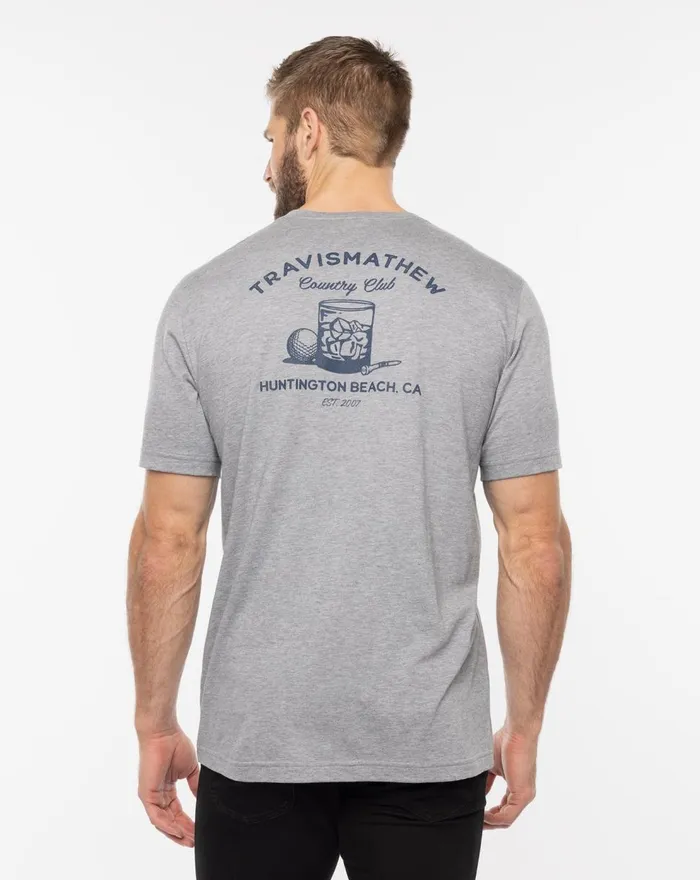 Men Tees TravisMathew SEEING DOUBLE TEE Heather Grey Men Tees TravisMathew SEEING DOUBLE TEE Heather Grey