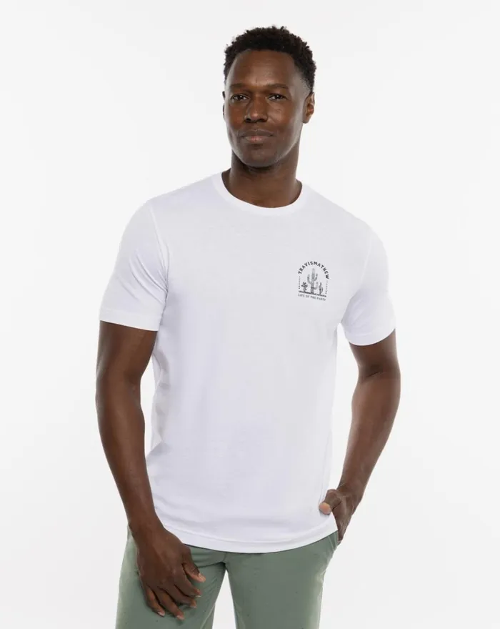 Men Tees TravisMathew SEND TO VOICEMAIL TEE White