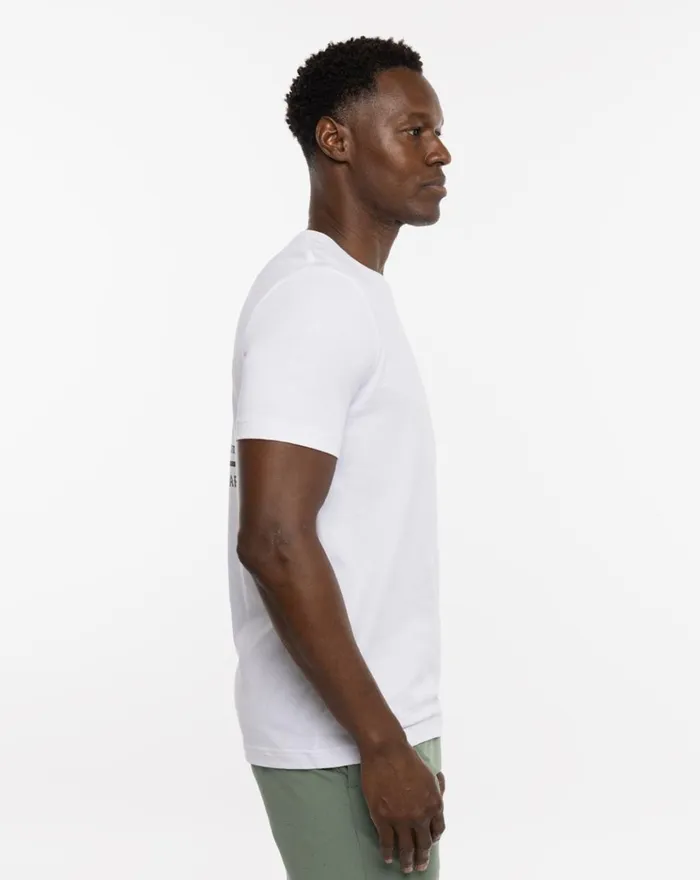 Men Tees TravisMathew SEND TO VOICEMAIL TEE White Men Tees TravisMathew SEND TO VOICEMAIL TEE White