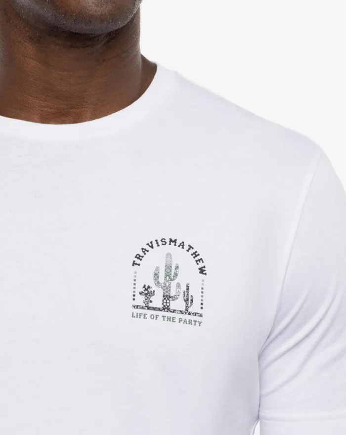 Men Tees TravisMathew SEND TO VOICEMAIL TEE White Men Tees TravisMathew SEND TO VOICEMAIL TEE White
