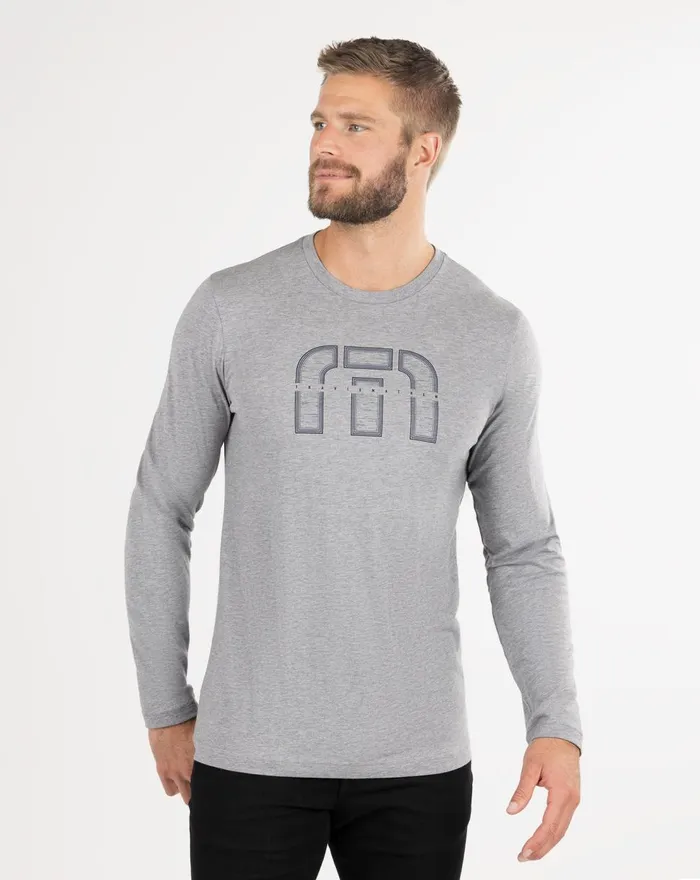 Men Tees TravisMathew SKYROCKET LONG SLEEVE TEE Heather Grey