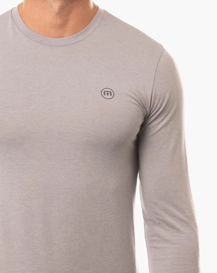 Men Tees TravisMathew SLOW MOTION LONG SLEEVE ACTIVE TEE Heather Sleet