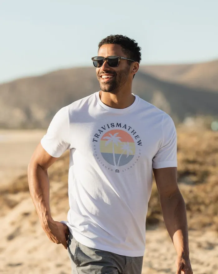 Men Tees TravisMathew SOUTHERN HIGHLANDS TEE White Men Tees TravisMathew SOUTHERN HIGHLANDS TEE White
