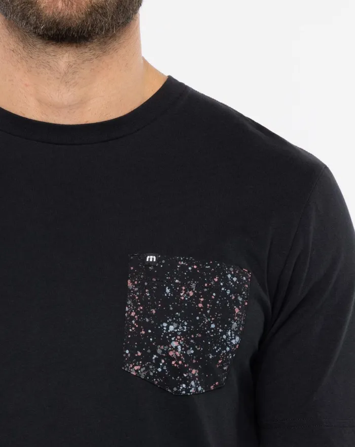 Men Tees TravisMathew SPLATTER POCKET TEE Black