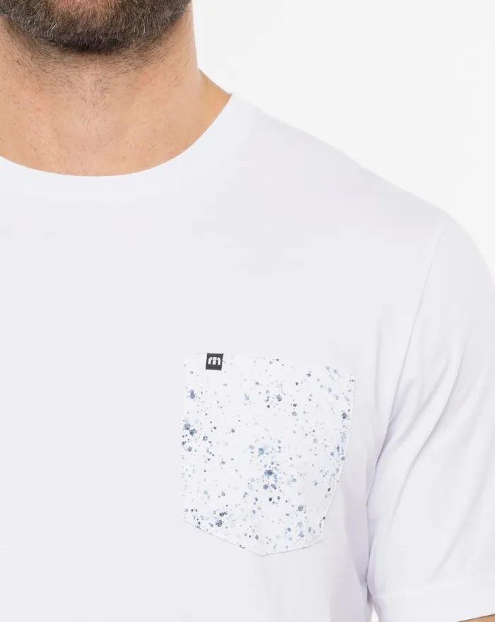 Men Tees TravisMathew SPLATTER POCKET TEE White