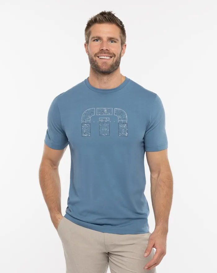 Men Tees TravisMathew SPLATTER PRINT ICON TEE Stellar Blue