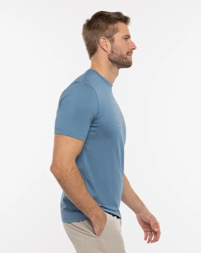Men Tees TravisMathew SPLATTER PRINT ICON TEE Stellar Blue Men Tees TravisMathew SPLATTER PRINT ICON TEE Stellar Blue