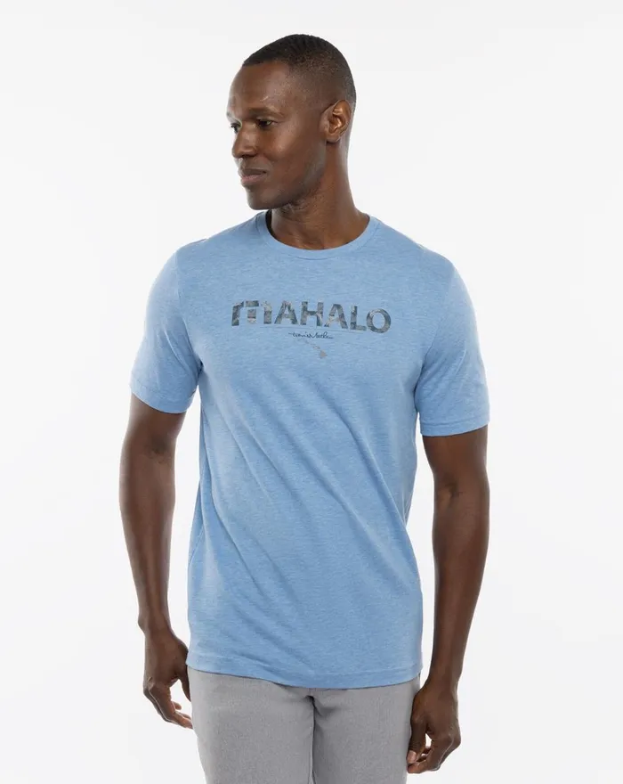 Men Tees TravisMathew THE BIG ISLE 20 TEE Heather Blue