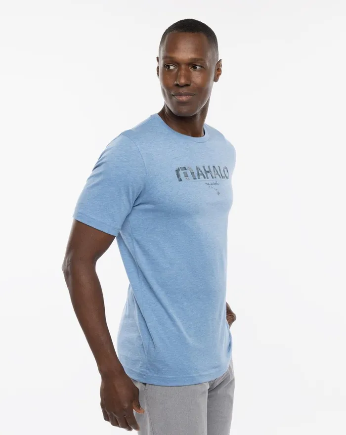 Men Tees TravisMathew THE BIG ISLE 20 TEE Heather Blue