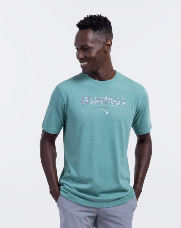 Men Tees TravisMathew THE BIG ISLE 20 TEE Heather Green