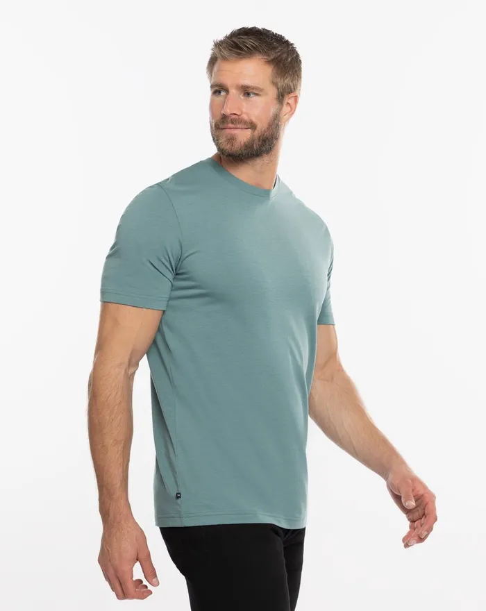 Men Tees TravisMathew THE CREW TEE Heather Silver Pine