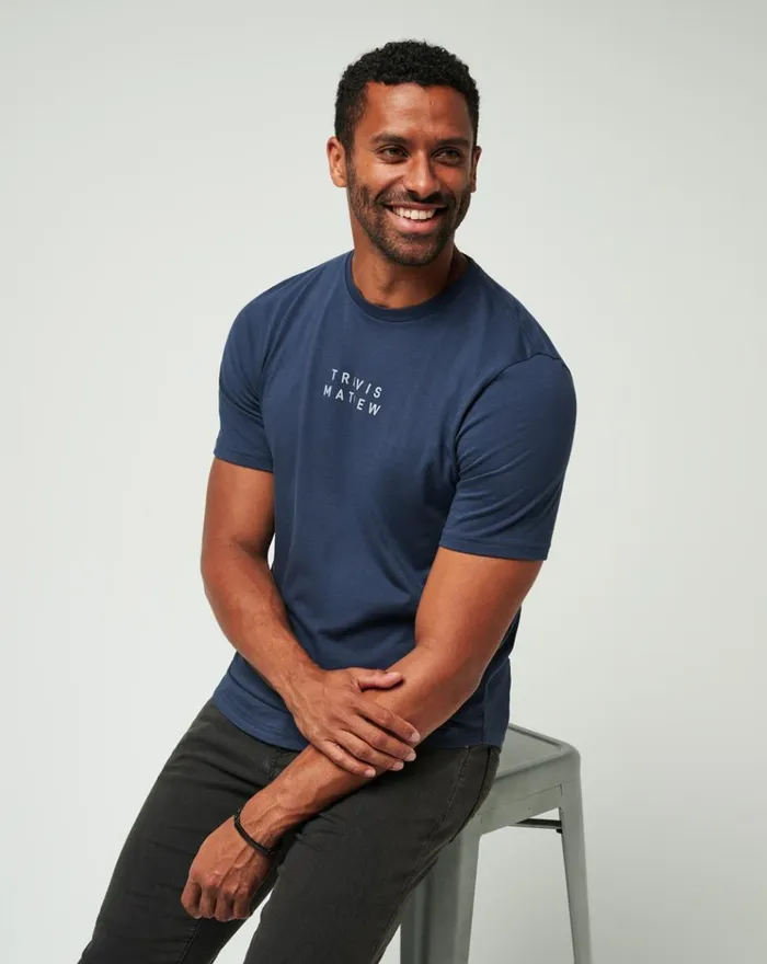 Men Tees TravisMathew TM SCOOP TEE Dress Blues