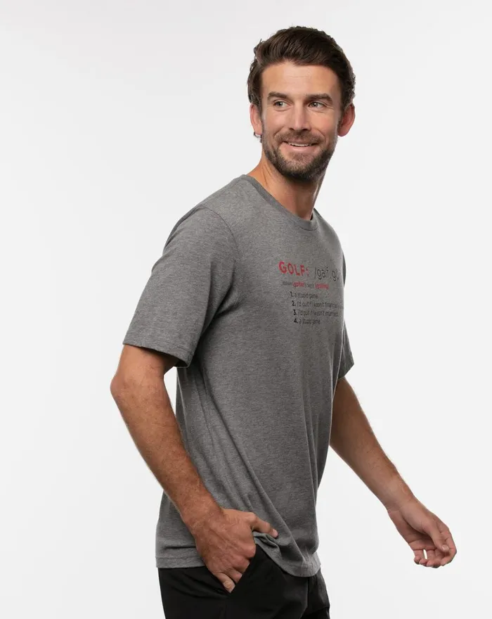Men Tees TravisMathew TRAIL MAGIC TEE Heather Quiet Shade