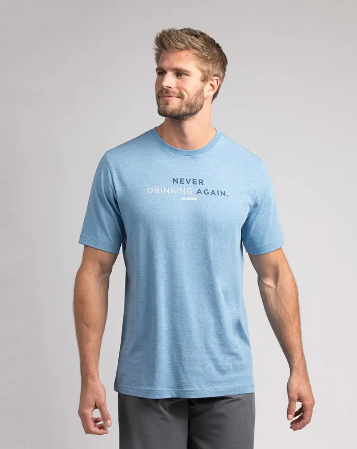 Men Tees TravisMathew TRAPEZE SWINGER TEE Heather Blue